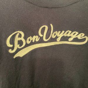 J. Crew Teddie Bon Voyage Navy Pullover Crewneck Sweatshirt Womens S